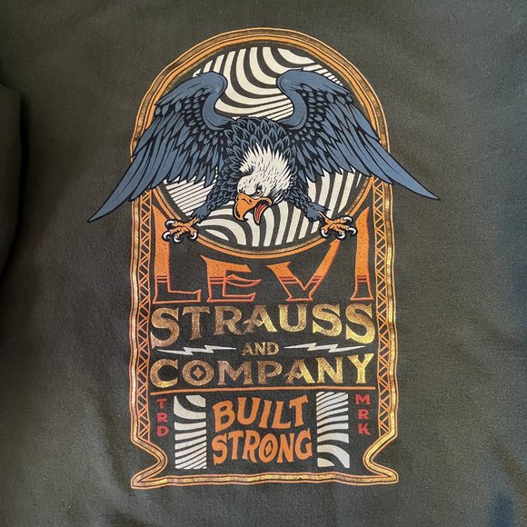 Levi Strauss & Co. Men's Graphic Crewneck Sweatshirt - Olive Green - Picture 2 of 5